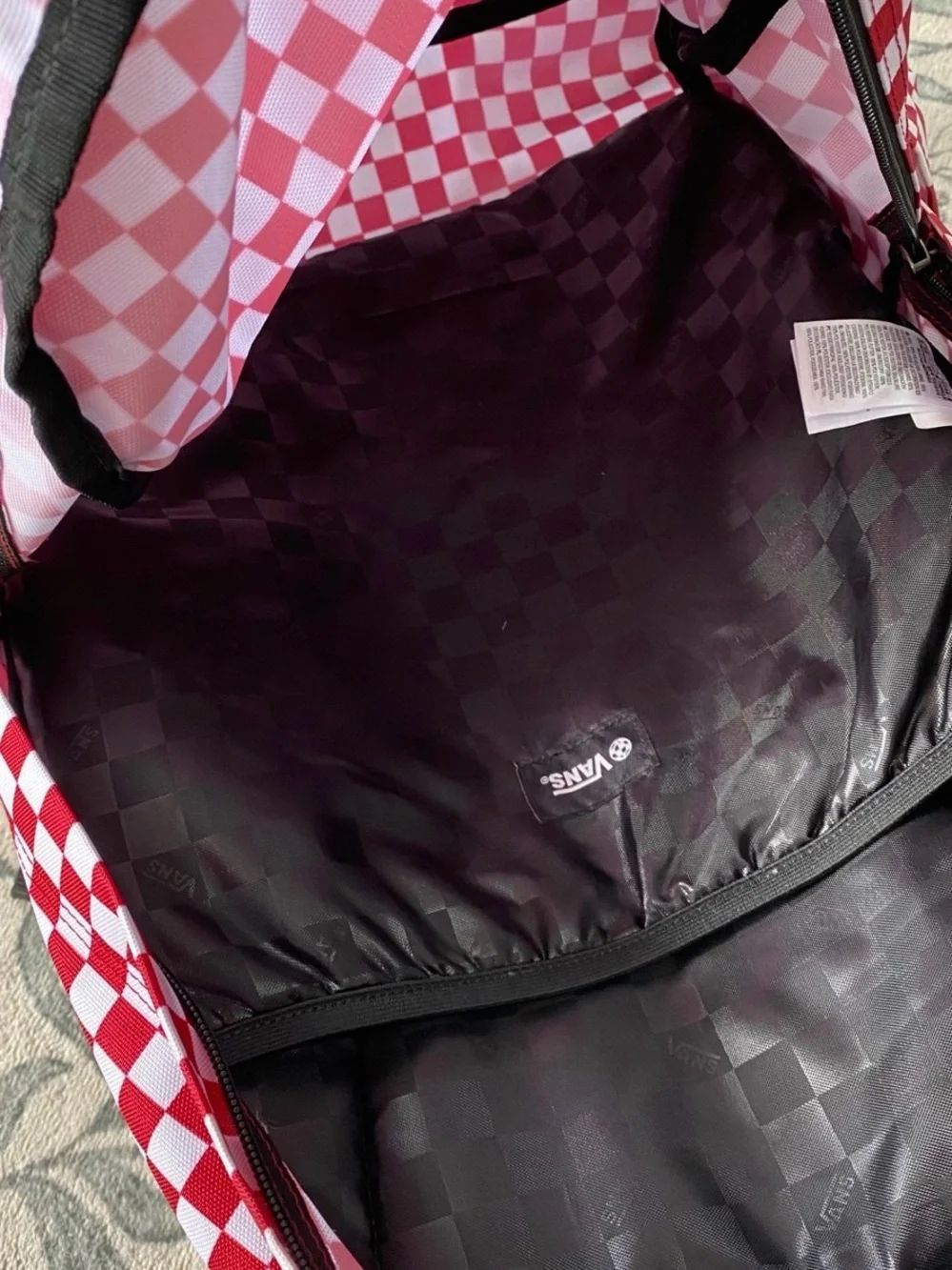 Vans Red & White Checkerboard Backpack